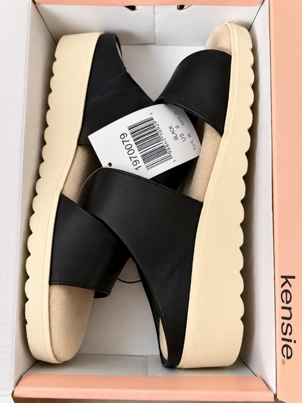 Kensie Endy Comfort Black Platform Slide Sandals Women’s Size 8 NWT NIB